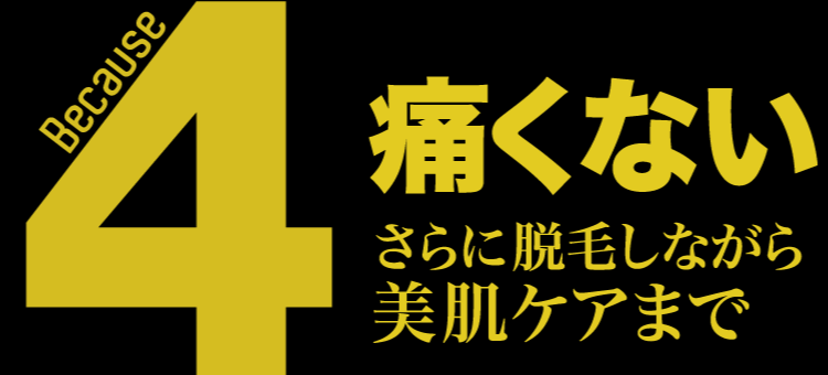 Because4 痛くない　さらに脱毛しながら美肌ケアまで